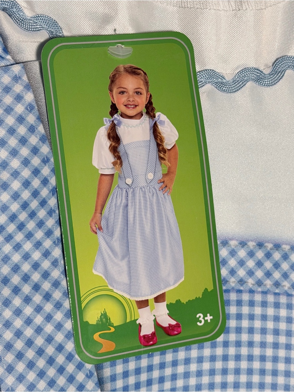 Jakks The Wizard of Oz Dorothy Blue Gingham Kids Costume Dress 3+ NWT - Picture 2 of 11